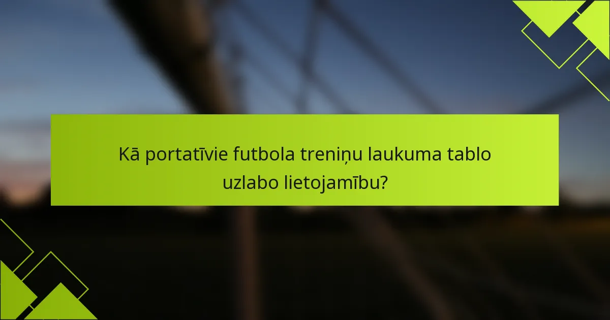 Kā portatīvie futbola treniņu laukuma tablo uzlabo lietojamību?