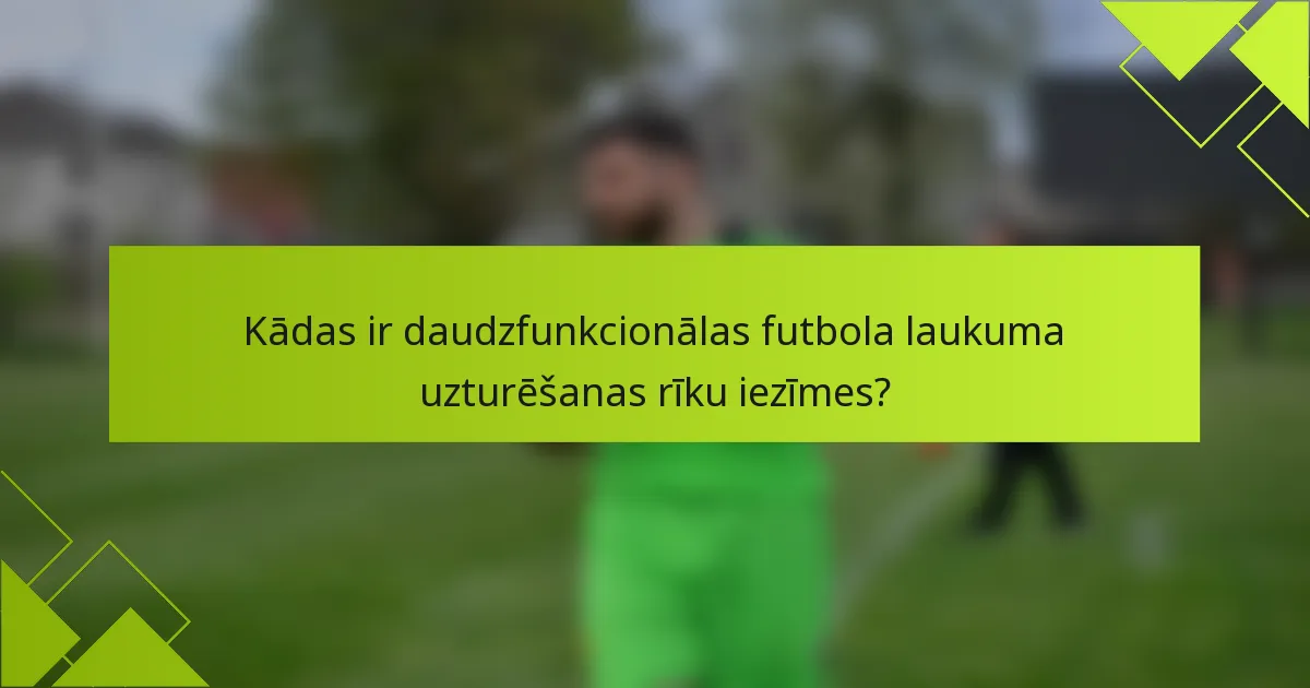Kādas ir daudzfunkcionālas futbola laukuma uzturēšanas rīku iezīmes?