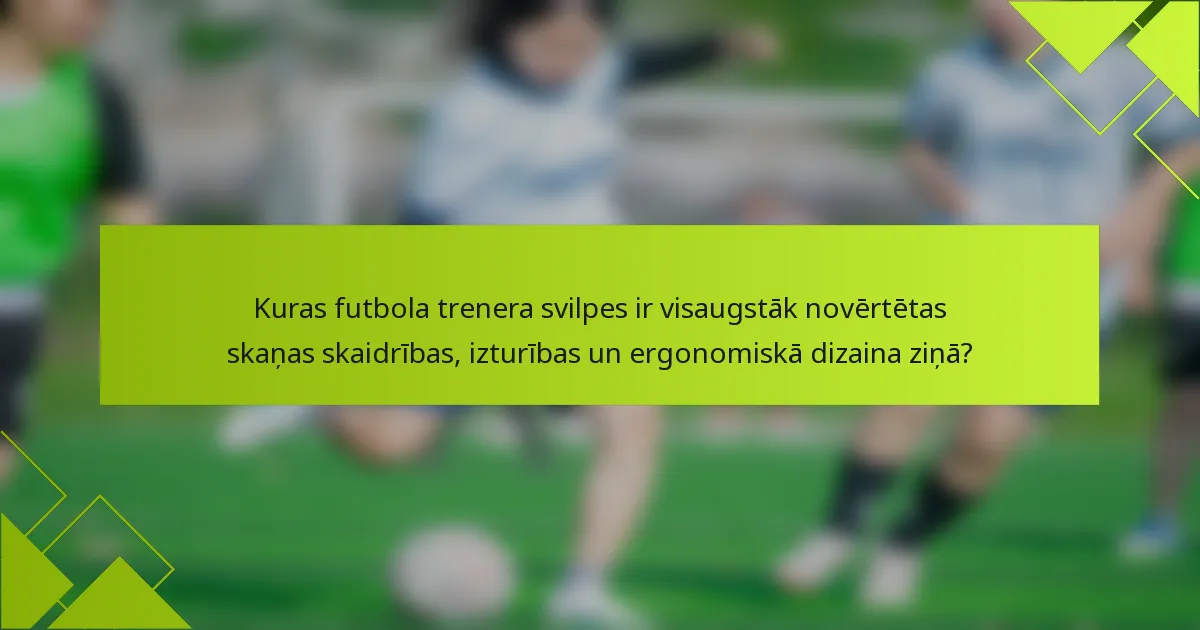 Kuras futbola trenera svilpes ir visaugstāk novērtētas skaņas skaidrības, izturības un ergonomiskā dizaina ziņā?