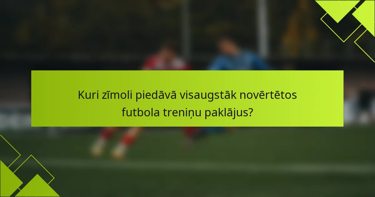Kuri zīmoli piedāvā visaugstāk novērtētos futbola treniņu paklājus?